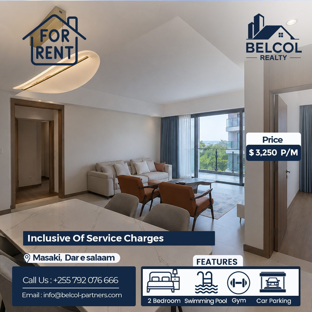 2 Bed | 2.5 Bath, Apartment to let in Masaki, Dar es Salaam